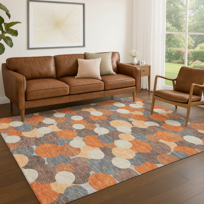 Tapis intérieur / extérieur lavable à la machine Chantille ACN2450, Orange, 8 pi x 10 pi