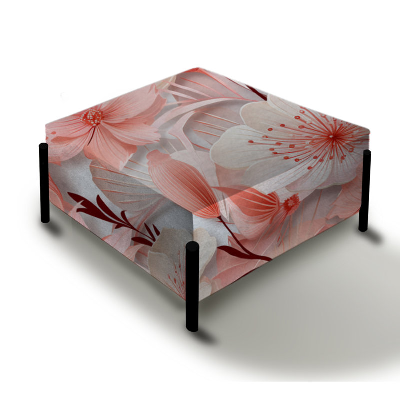 Seaside Elegance Tropical Pattern II - Tropical Large Square Ottoman