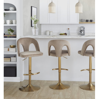 Caden Adjustable Bar Stools with Rounded T Footrest