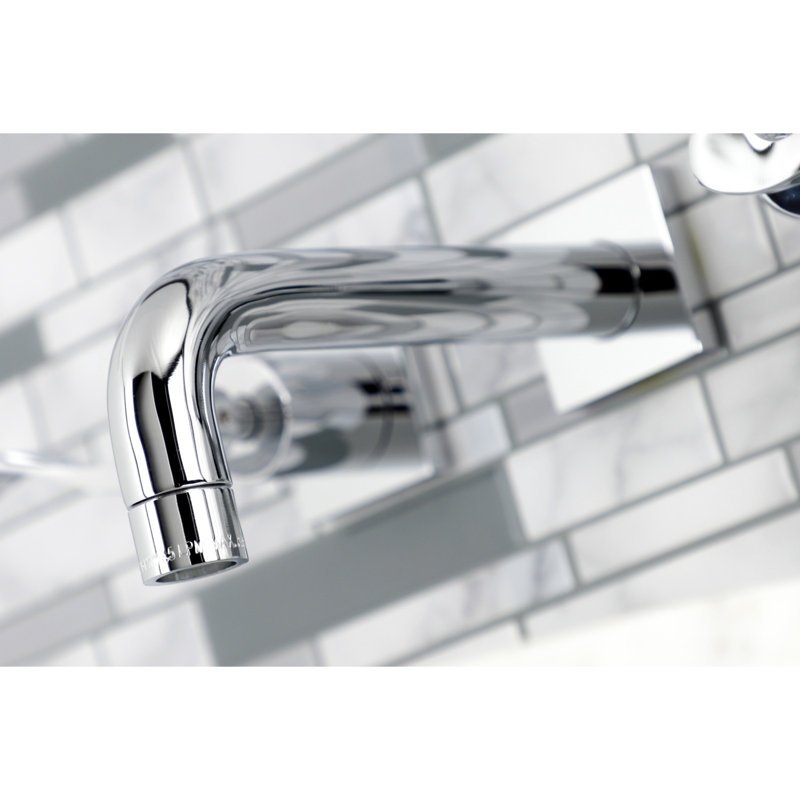 Robinet de salle de bain mural Concord, Chrome poli, Levier bouclé