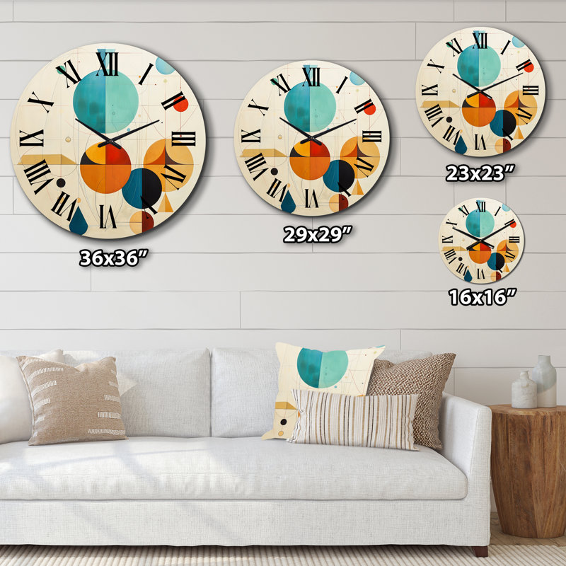 Horloge murale Distant Galaxies Midcentury Elegant Retro III - Modern Midcentury, Petit