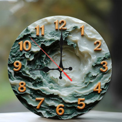 Unique Resin Clock Ocean Wave Design Wall Clock
