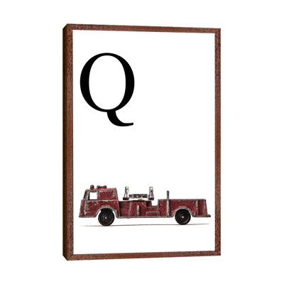Q Fire Engine Letter 1 Piece Wall Art on Canvas