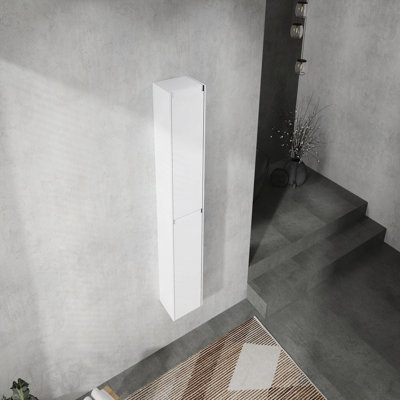12" Bathroom Side Cabinet, 2-Soft Close Doors, Float Mounting Design, 12*2(Kd-Packing)