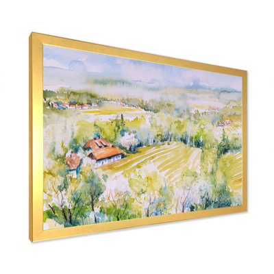 Paysage italien aux couleurs pastel - Peinture sur toile