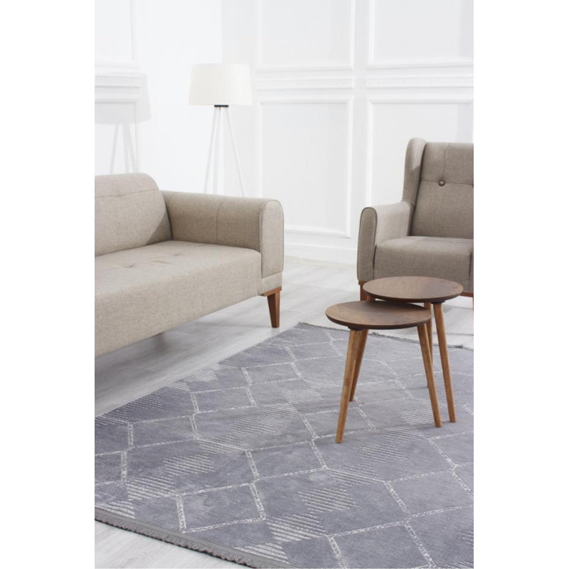 Tapis Megnan avec envers antidérapant, Tapis de couloir 2 pi 7 po x 6 pi 7 po