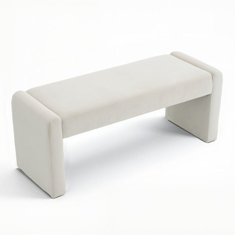 Velvet/Faux Leather Entryway Bench End Of Bed Bench Upholstered Modern Window Bench Comfy Ottoman For Dining Room/Bedroom/Living Room/Hallway/Indoor