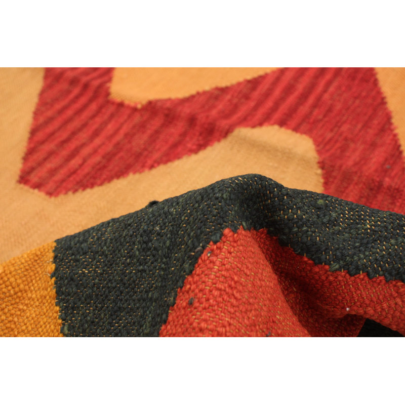One-of-a-Kind Rectangle 8'3" X 10'2" New Age Wool Area Rug in Copper/Dark Red