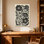 Plantes et fleurs, motif floral noir et blanc