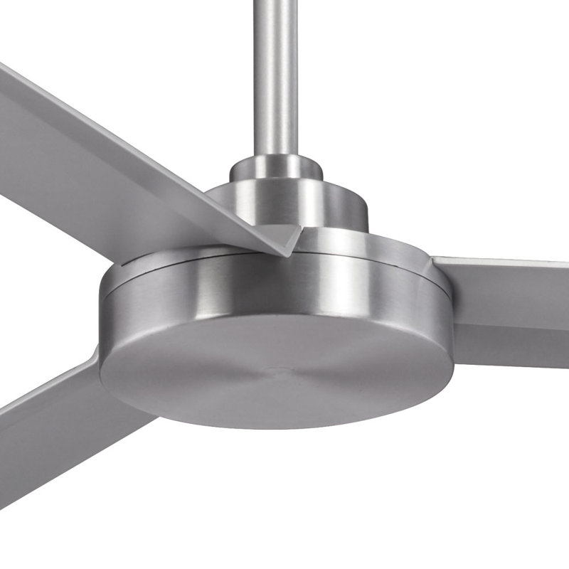 62" Roto 3 - Blade Outdoor Propeller Ceiling Fan with Wall Control, Brushed Aluminum