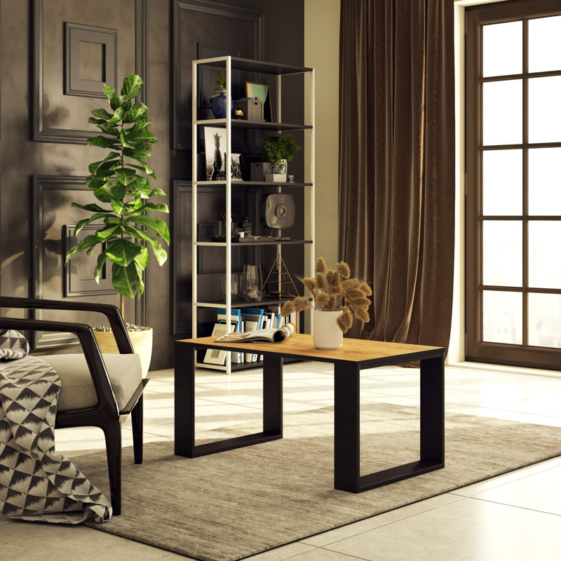 Shadiqua Four Leg Coffee Table with Storage, Brown