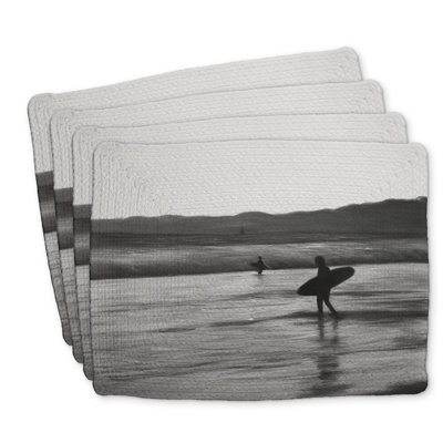Ensemble de 4 napperons en polyester tressé Surfers | Décoration intérieure