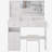 41" Large Size Left Drawer Desktop Vanity Table+Cushioned Stool Dresser Set, 2 AC+2 USB Power Station, Hair Dryer Stand, Extra Large Touch Control LED Mirror, 3-color Switch, EPA, GCC, UL Certificate-244961682
