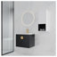 Meuble-lavabo mural 24 po avec lavabo en céramique et armoire d'appoint en châtaignier noir ou blanc-129885174