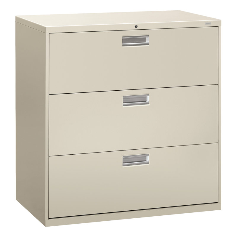 600 Series 3-Drawer Lateral Filing Cabinet, Light Gray
