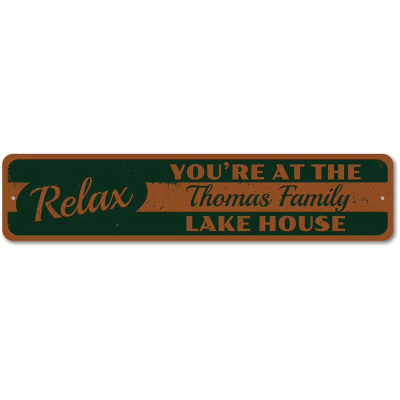 Plaque en métal Relax Lake, H 6 po x l 24 po x P 0,06 po
