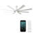 Aura 8 - Blade Indoor/Outdoor Smart Ceiling Fan with Adjustable CCT 2700K-3000K-4000K-5000K LED Light Kit and Remote Control Included, Works With Alexa and iOS or Android App-95848638-95848633
