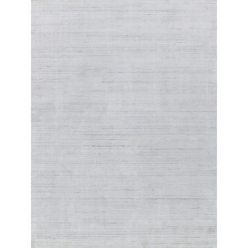 Poliforma Rectangle Triped Area Rug in Ivory/Charcoal, Rectangle 8' x 10'