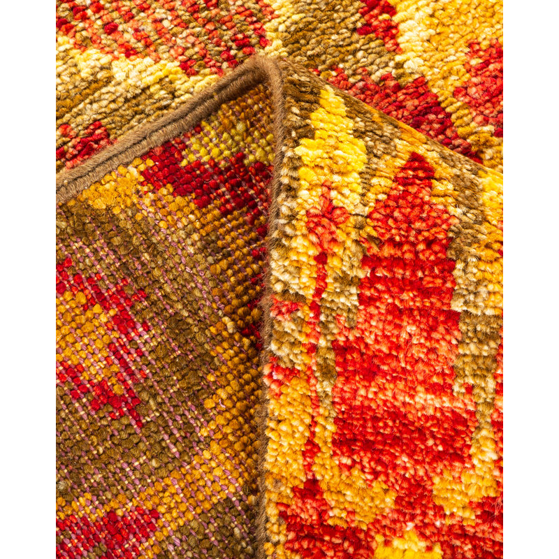 Contemporary One-of-a-Kind 2' 7" x 10' 5" Hand Knotted Area Rug
