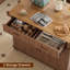 Îlot de cuisine en bois massif, grand chariot de cuisine à roulettes avec abattant de 56 po, table de cuisine mobile avec tiroirs, armoire de rangement et roulettes verrouillables-129674737