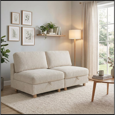 Canapé modulaire modulaire avec rangement convertible, ensemble de tissu pliant multifonctionnel pour des espaces de vie flexibles