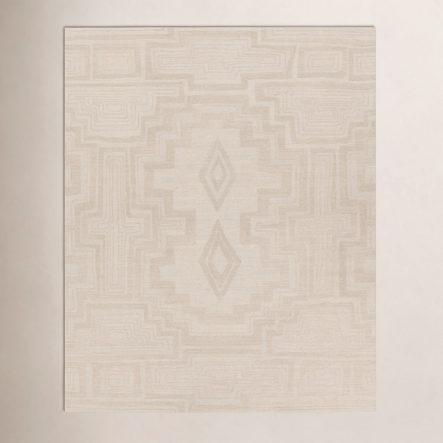 Murphie Light Gray Cream Hand-Woven Geometric Rug, Rectangle 9' x 12'