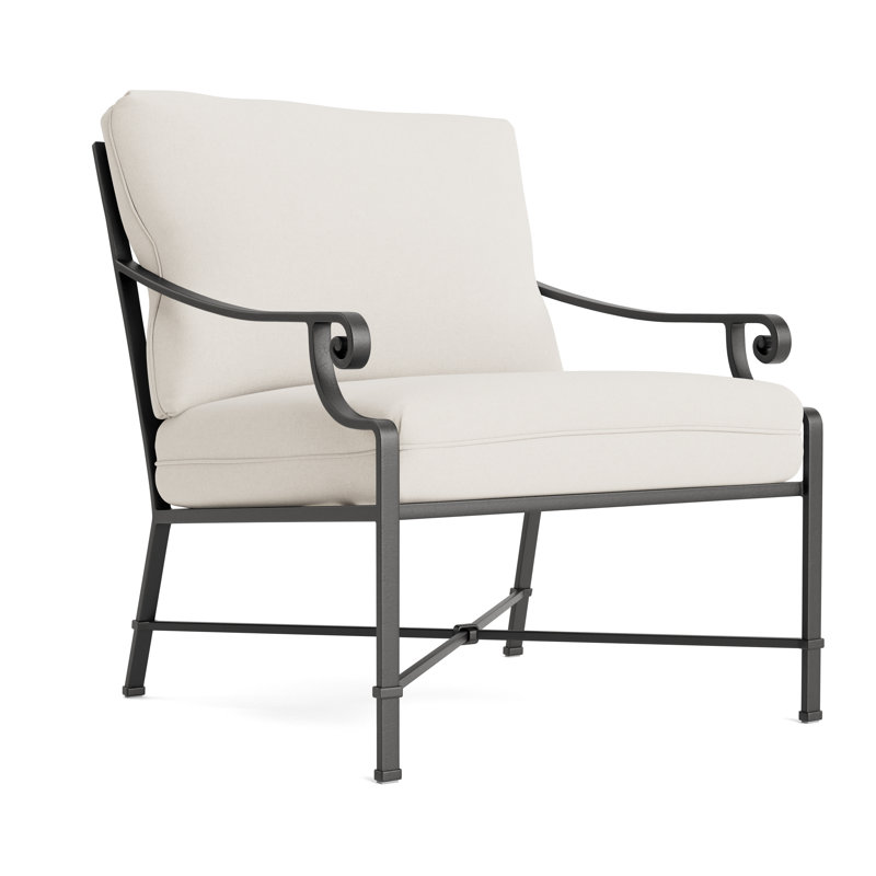 Venetian Outdoor Lounge Chair, Fusion Natural, Textured Pewter