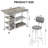 3 - Person Four Leg Dining Set, Bar Table Set With Storage And Wine Shelves, With Counter Height Faux Marble Table And 2 Stools, Space Saving Bar Table And Chairs Set For Dining Room