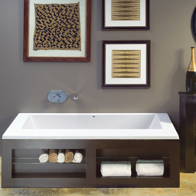 Baignoire de trempage en acrylique MTI Solutions - 72 x 42, Blanc, À poser, H 20 po x l 72 po x P 37,25 po