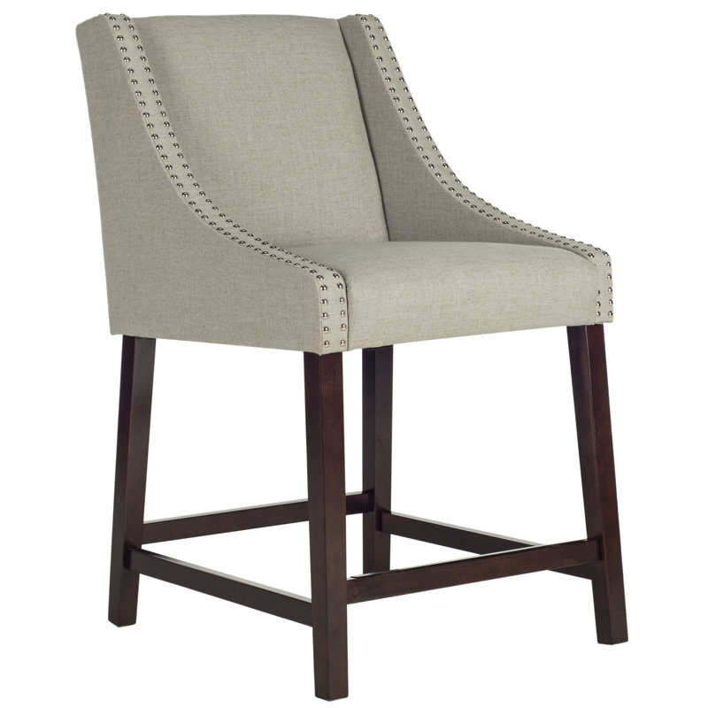 Tabouret de bar et de comptoir Stirling, Gris clair, Tabouret de comptoir (siège d'une hauteur de 25,5