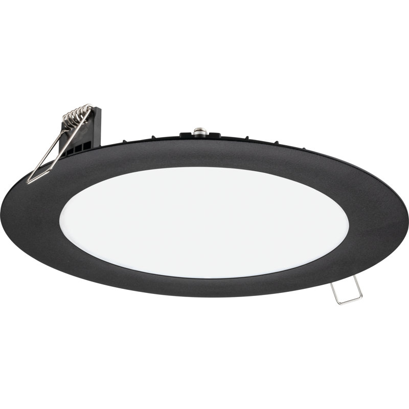 Wafer 6-Inch Matte Black LED Downlight with Switchable White Technology