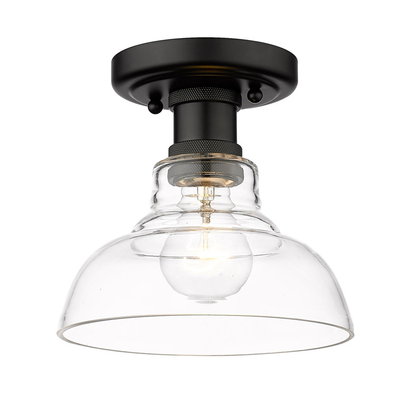 Plafonnier encastré Searcy, Noir mat, Verre transparent