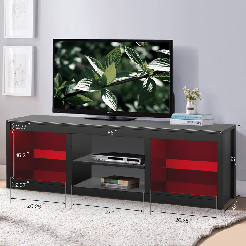 Grenada Open Storage TV Stand, Black