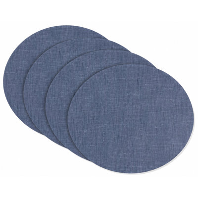 Ensemble de 4 napperons en vinyle Riviera indigo