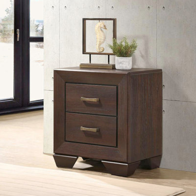 MDF Nightstand With 2 Drawers In Dark Cocoa Finish by Lark Manor