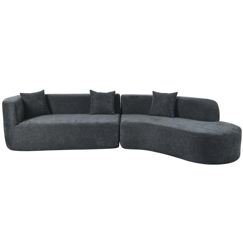 Modern Large 2-Piece Sectional Sofa with Multiple Features for Comfortable Living, Gray