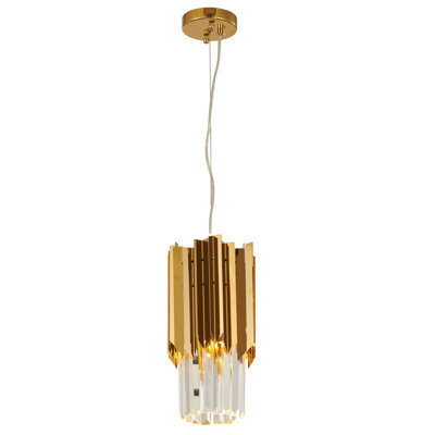 Modern 1 Light Gold Crystal Pendant