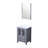 Volez 24 in W x 18.25 in D Single Bath Vanity, White Ceramic Top and 22 in Mirror-37292977