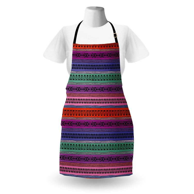East Urban Home East Apron Unisex, Geometric Colorful, Adult Size, Multicolor