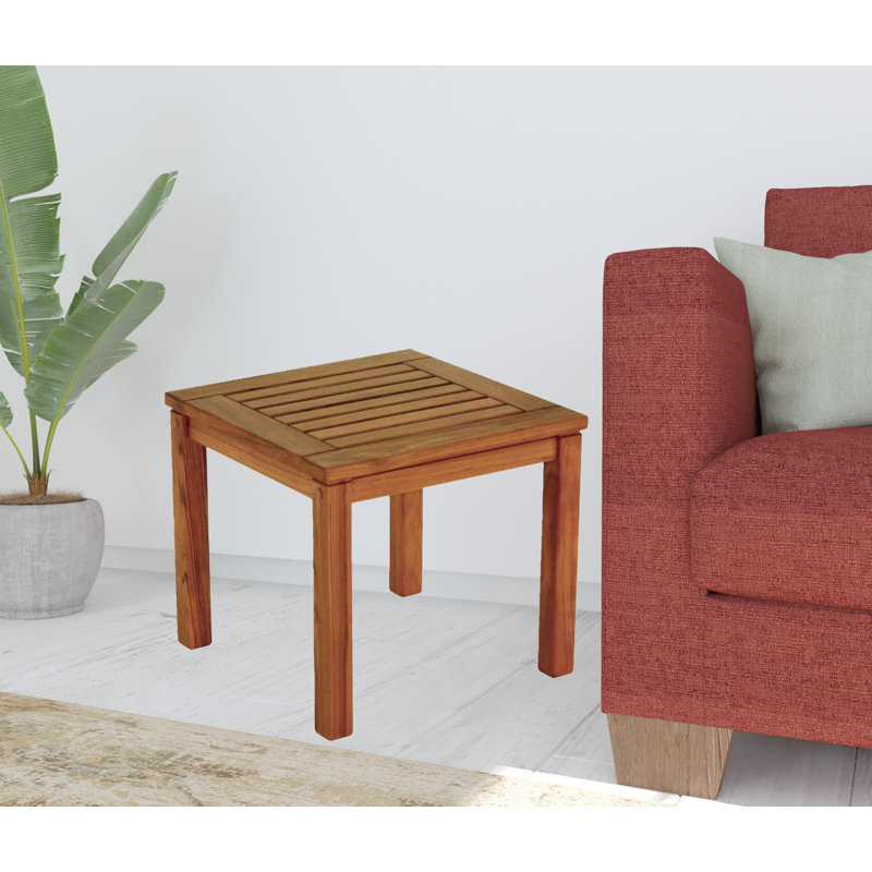 18" Brown Solid Wood Square End Table
