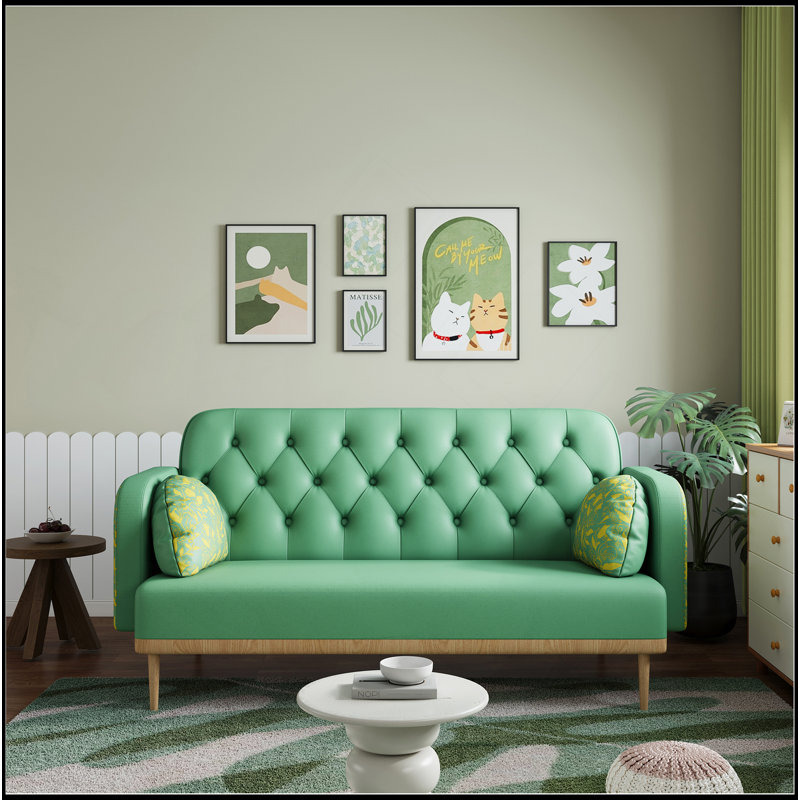 Canapé avec causeuse et motif tulipe, Vert