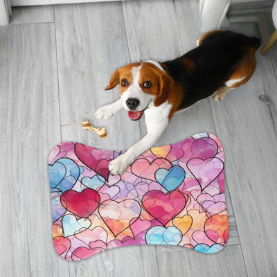 Fluid Heart Art - 1 Piece Bone Shape Feeding Mat