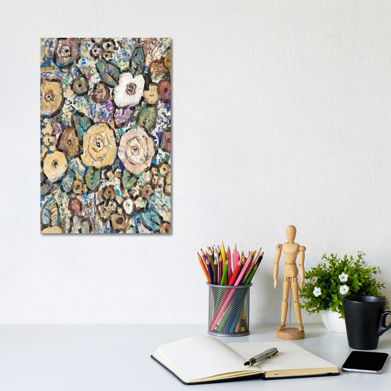 Decorative Flowers II by Tim OToole - Wrapped Canvas Painting, 20.32 cm H x 30.48 cm W