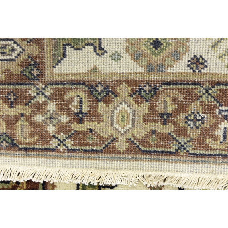 Tapis oriental oriental crème en laine noué à la main 3 pi x 5 pi 1 po