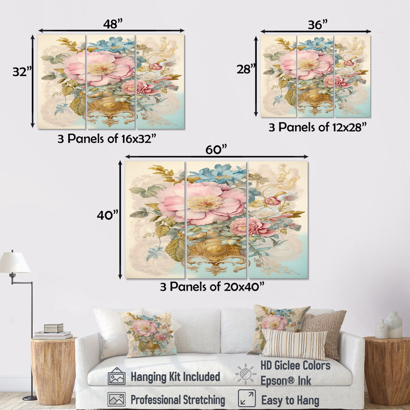 Ensemble d'art mural Patroclus - Autres plantes et fleurs, H 28 po x l 36 po x P 1 po, Toile tendue