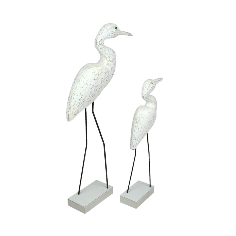 Ensemble de 2 statues aigrettes Houten