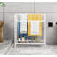 Porte-serviettes autoportant à 3 niveaux, support de salle de bain en métal blanc avec tablette de rangement, présentoir peu encombrant pour chambre à coucher, piscine, salle de lavage