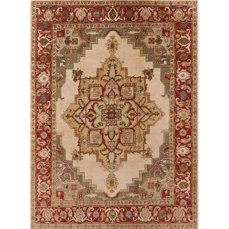 Tapis oriental rouge / beige, Rectangle 2 pi x 4 pi