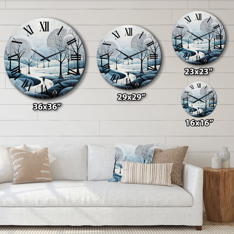 Horloge murale bleue et blanche, Très grand