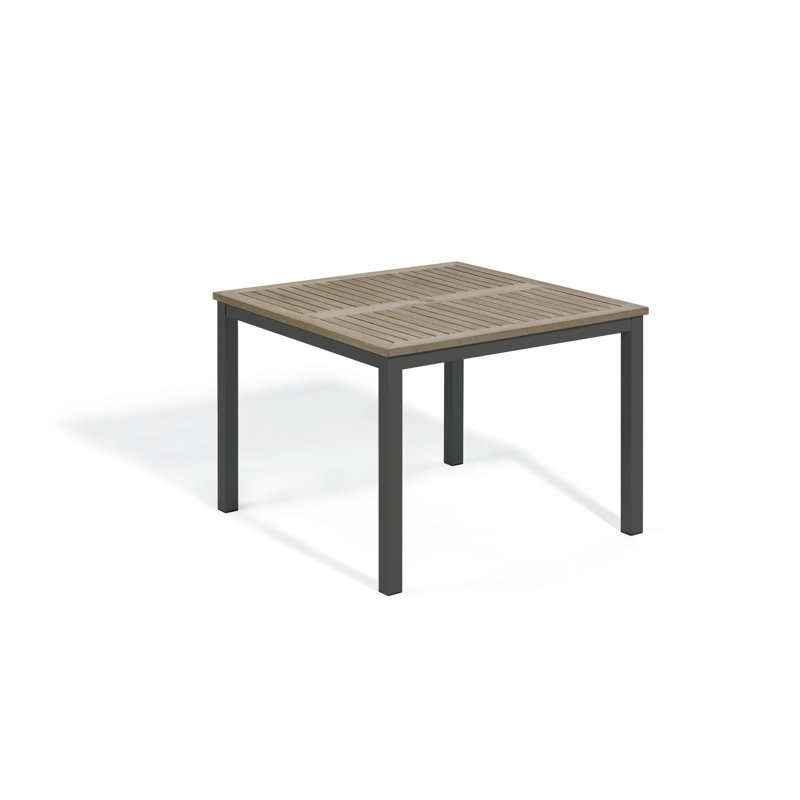 Travira Outdoor Square Dining Table, Tekwood Vintage, Carbon